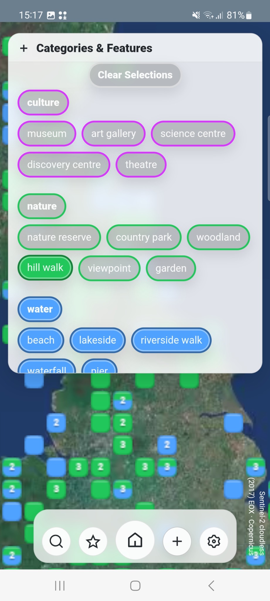 Categories and features filters
